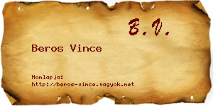 Beros Vince névjegykártya